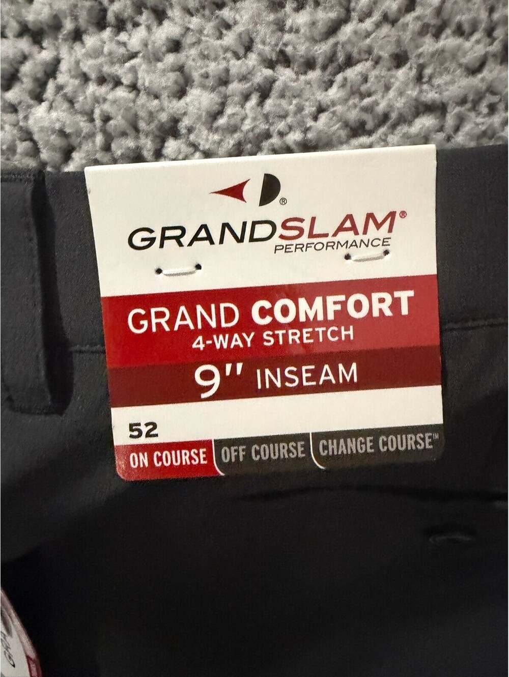 Grand Slam Performance Golf Shorts 52 Gray 9" Stretch Comfort NWT Big & Tall - Picture 3 of 4
